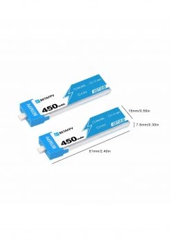 BetaFPV BT2.0 450mAh 30C HVBatteries (2 Pcs)