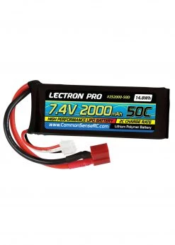 Common Sense RC 2S2000-50D - 7.4V 2000mAh 50C Lipo Battery with Deans-Type Connector